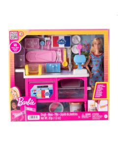 Muñeca Barbie con accesorios repostería 18pzas +5a