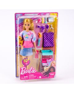 Muñeca Barbie pet grooming con accesorios 10pzas 3a+