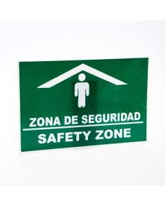 Rótulo zona seguridad verde