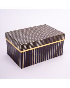 Caja cartón cuadrada estampada negra XL