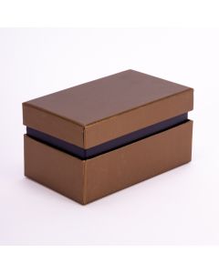 Caja cartón rectangular lisa marrón pequeña