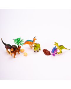 Animal plástico dinosaurio con accesorios 10pzas surtido