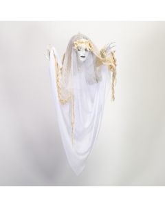 Fantasma mujer flotante con luz sonido y movimiento 65x120cm blanco