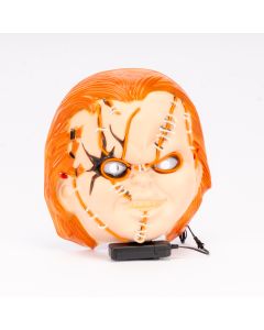 Máscara plástica Chucky con luz led 29cm