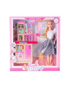 Muñeca Barbie posh dress up con accesorios happy kitchen 11pulg +3a