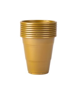 Vaso plástico 12oz 8und dorado
