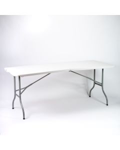 Mesa plegable plástica rectangular 180cm blanca