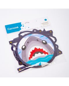 Letrero móvil cartón Carnival feliz cumpleanos tiburón