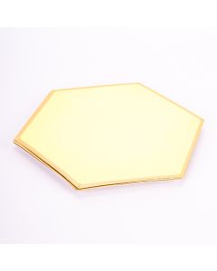 Plato cartón hexagonal liso con borde 7pulg 6und