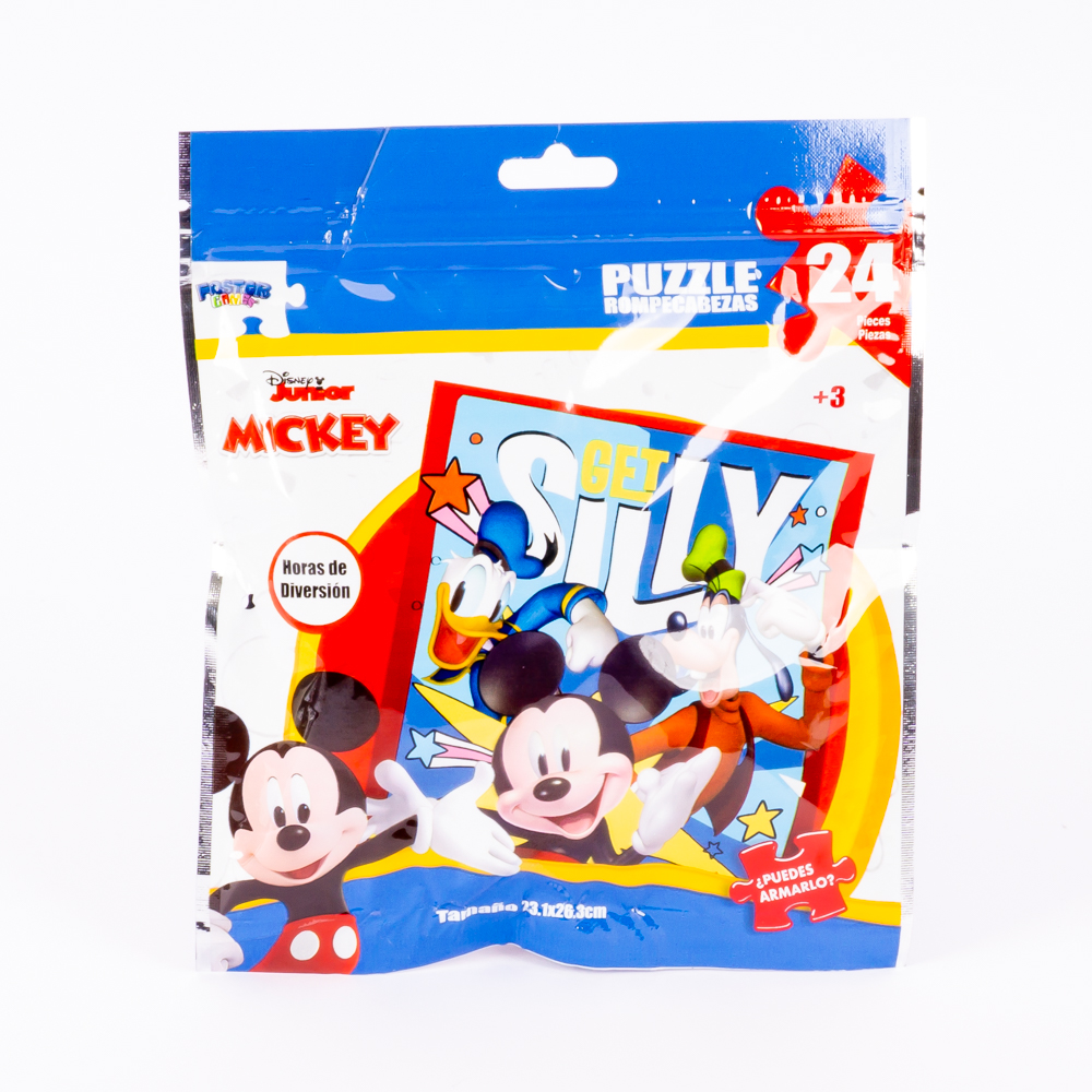 Rompecabezas Mickey mouse 23.1x26.3cm 24pzas +3a