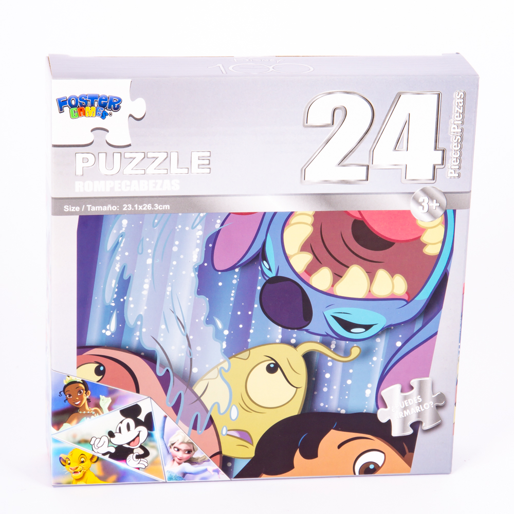 Rompecabezas Stitch Disney 100 23.1x26.3cm 24pzas +3a