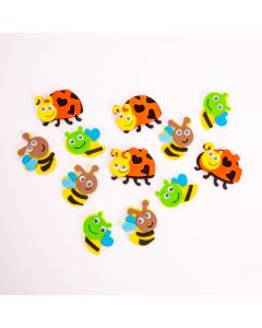 Figura foamy abeja y mariquita 3d 12pzas surtido