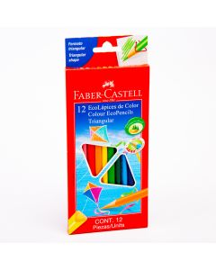Lápiz color Faber Castell triangular largo 12und