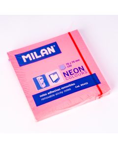 Nota adhesiva Milan 76x76mm rosada 100 hojas