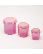 Set recipientes almacenamiento 15 oz / 34 oz / 60 oz plástico rosado
