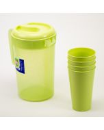 Set pichel 3l con vasos plástico oliva