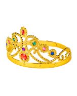 Corona plástica reina para fiesta 11.5cm dorada