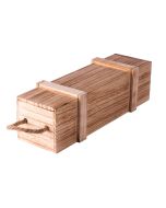 Caja madera rectangular para botella 32x10x10cm beige