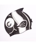 Gorra plastico para natación estampado pez negra