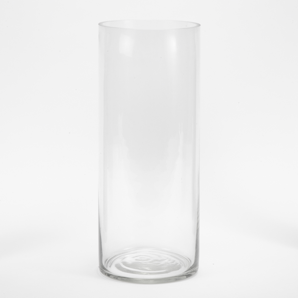 Jarrón vidrio cilíndrico liso 30x12cm