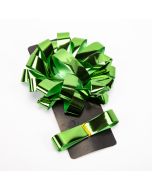Moñoliso con cinta verde navidad brillante 5pulg 2m