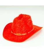 Sombrero tela estampado Merry christmas rojo