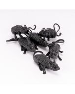 Ratón plástico liso 6pzas 8cm negro