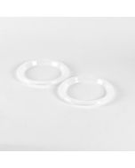 Plato plástico plano liso borde con relieve #9 22.8cm 12und blanco