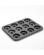 Molde metálico para cupcake liso y relieve 35x26cm gris