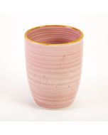Vaso porcelana estampado rayas con borde 9oz