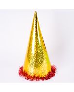 Sombrero fiesta brillante con tiras 34cm surtido