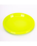 Plato plástico 7pulg 8und verde limón