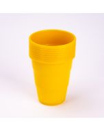 Vaso plástico liso 7oz 8und amarillo