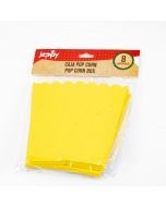 Caja cartón para palomitas lisa 8und amarillo
