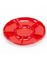 Bandeja plástica circular 3und rojo