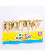 Candela letras happy birthday doradas
