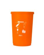 Basurero con tapa 65 litros reciclaje vidrio naranja home pro