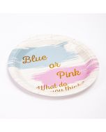 Plato cartón 7pulg blue or pink what do you think?