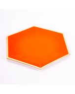 Plato cartón hexagonal liso con borde 7pulg 6und 