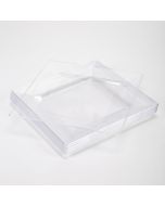 Plato plástico cuadrado 6.5pulg 10und transparente