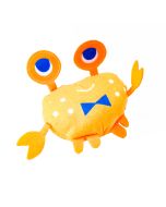 Peluche cangrejo para mascota naranja y azul