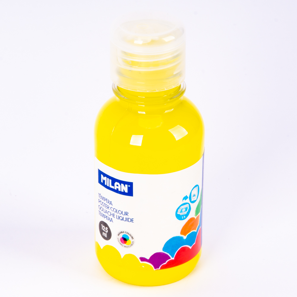 Botella 125 ml de tempera amarillo