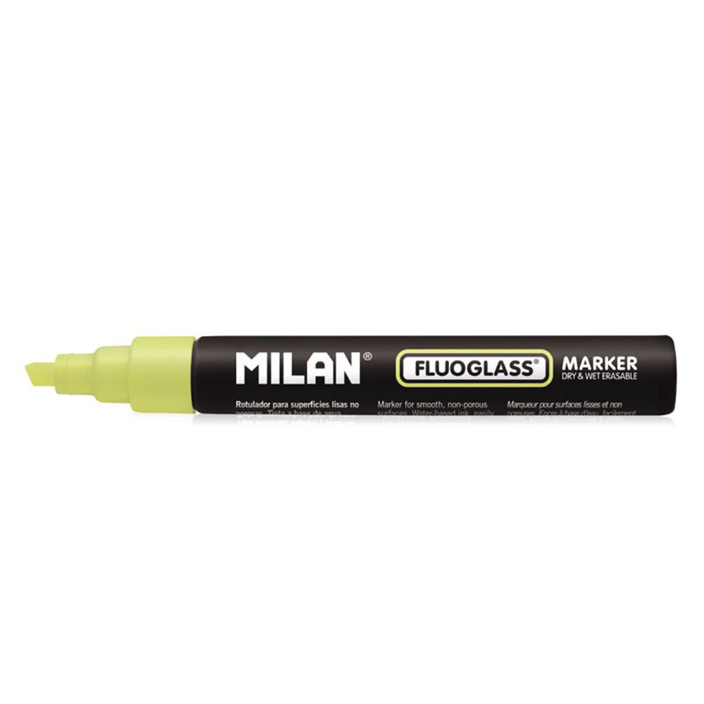 Marcador Milán fluoglass punta biselada 2-4 mm amarillo